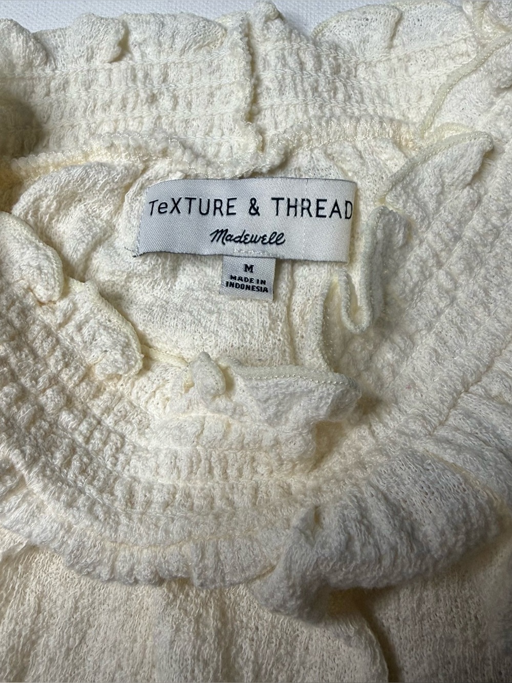 MADEWELL Texture Thread Ruffle Mockneck Long Sleeve - Picture 4 of 6